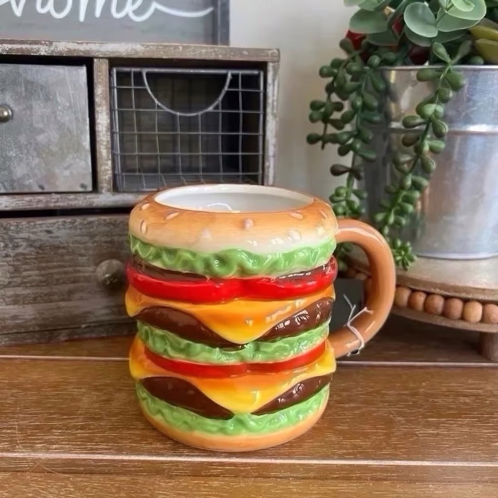 New Awesome Ceramic 15oz Hamburger Mug